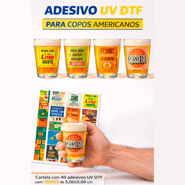 DTF UV A3 para copos americanos